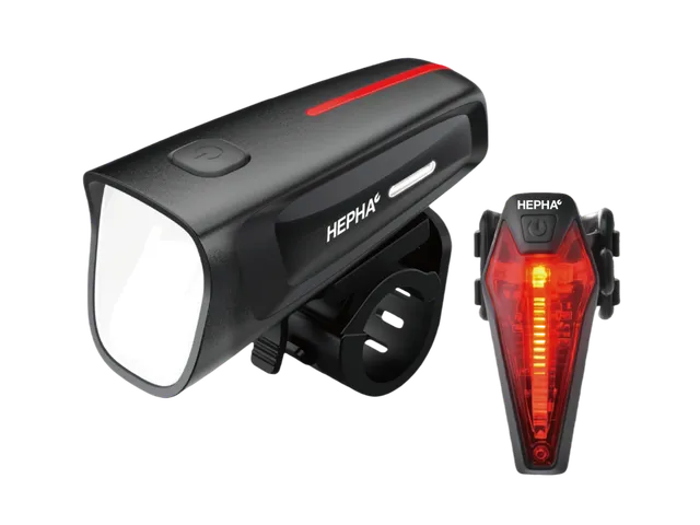 hepha-fahrradbeleuchtungsset-100lux-stvzo-mit-usb-c image 1